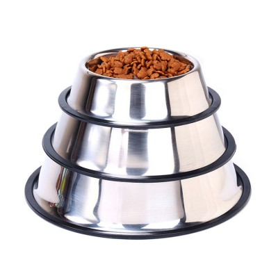 Wholesale Stainless Steel Pet Food Drink Feeding Bowl Cheap Price Unbreakable No Slip Cat Dog Feeder Pet Bowl