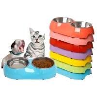 Manufacturer wholesale more colors stainless steel portable carrier cat pet dog melamine bowls